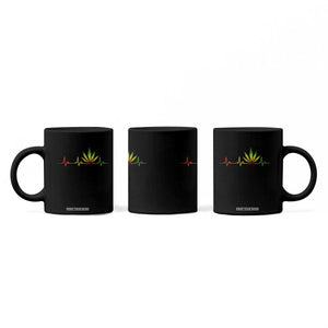 Reggae Weed Coffee Mug Rasta Marijuana Leaf Heartbeat Weed Lovers 420 TS10 Print Your Wear