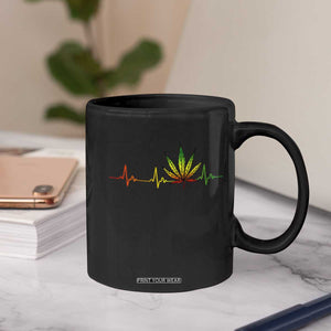 Reggae Weed Coffee Mug Rasta Marijuana Leaf Heartbeat Weed Lovers 420 TS10 Print Your Wear
