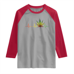Reggae Weed Raglan Shirt Rasta Marijuana Leaf Heartbeat Weed Lovers 420 TS10 Sport Gray Red Print Your Wear