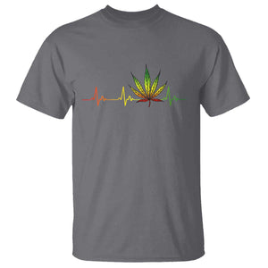 Reggae Weed T Shirt Rasta Marijuana Leaf Heartbeat Weed Lovers 420 TS10 Charcoal Print Your Wear