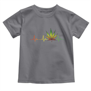 Reggae Weed Toddler T Shirt Rasta Marijuana Leaf Heartbeat Weed Lovers 420 TS10 Charcoal Print Your Wear