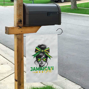 Proud Jamaican Girl Garden Flag Jamaica Messy Bun Retro Vintage Jamaican Flag TS10 Print Your Wear