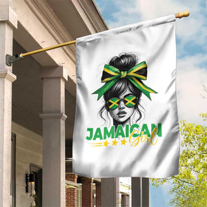 Proud Jamaican Girl Garden Flag Jamaica Messy Bun Retro Vintage Jamaican Flag TS10 Print Your Wear