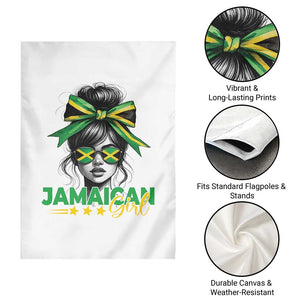 Proud Jamaican Girl Garden Flag Jamaica Messy Bun Retro Vintage Jamaican Flag TS10 Print Your Wear