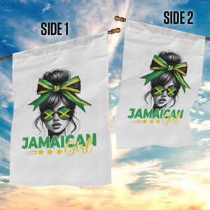 Proud Jamaican Girl Garden Flag Jamaica Messy Bun Retro Vintage Jamaican Flag TS10 Print Your Wear