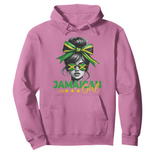 Proud Jamaican Girl Hoodie Jamaica Messy Bun Retro Vintage Jamaican Flag TS10 Azalea Print Your Wear