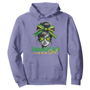 Proud Jamaican Girl Hoodie Jamaica Messy Bun Retro Vintage Jamaican Flag TS10 Violet Print Your Wear