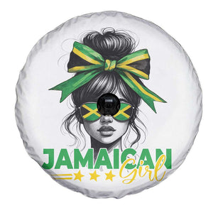 Proud Jamaican Girl Spare Tire Cover Jamaica Messy Bun Retro Vintage Jamaican Flag TS10 Print Your Wear