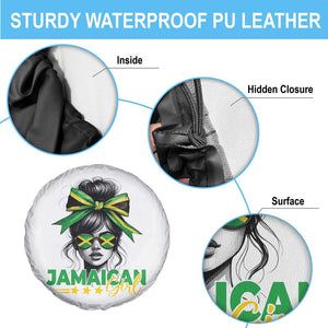 Proud Jamaican Girl Spare Tire Cover Jamaica Messy Bun Retro Vintage Jamaican Flag TS10 Print Your Wear
