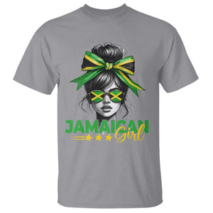 Proud Jamaican Girl T Shirt Jamaica Messy Bun Retro Vintage Jamaican Flag TS10 Sport Gray Print Your Wear