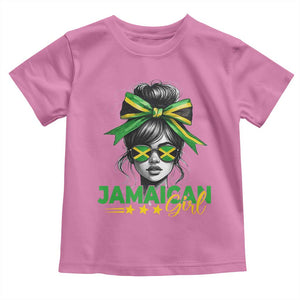 Proud Jamaican Girl Toddler T Shirt Jamaica Messy Bun Retro Vintage Jamaican Flag TS10 Azalea Print Your Wear