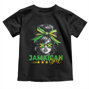 Proud Jamaican Girl Toddler T Shirt Jamaica Messy Bun Retro Vintage Jamaican Flag TS10 Black Print Your Wear