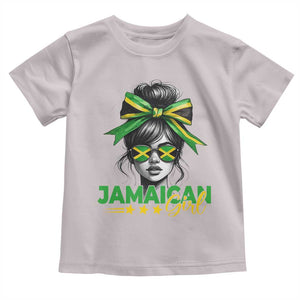 Proud Jamaican Girl Toddler T Shirt Jamaica Messy Bun Retro Vintage Jamaican Flag TS10 Ice Gray Print Your Wear