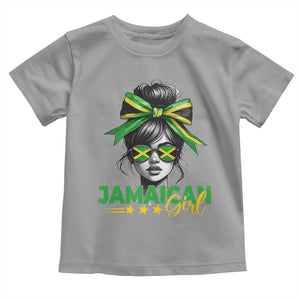 Proud Jamaican Girl Toddler T Shirt Jamaica Messy Bun Retro Vintage Jamaican Flag TS10 Sport Gray Print Your Wear