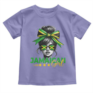 Proud Jamaican Girl Toddler T Shirt Jamaica Messy Bun Retro Vintage Jamaican Flag TS10 Violet Print Your Wear
