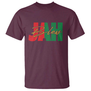 Rastafarian Jah Bless T Shirt Retro Reggae Rastafari Jamaica Rasta TS10 Maroon Print Your Wear