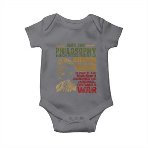 Haile Selassie Baby Onesie War Speech Lion of Judah Rasta Jah Bless TS10 Charcoal Print Your Wear