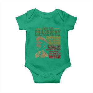 Haile Selassie Baby Onesie War Speech Lion of Judah Rasta Jah Bless TS10 Irish Green Print Your Wear