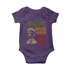 Haile Selassie Baby Onesie War Speech Lion of Judah Rasta Jah Bless TS10 Purple Print Your Wear
