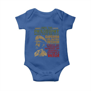 Haile Selassie Baby Onesie War Speech Lion of Judah Rasta Jah Bless TS10 Royal Blue Print Your Wear