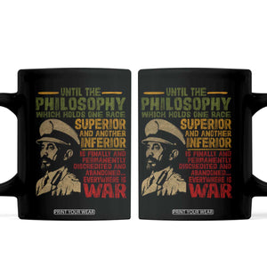 Haile Selassie Coffee Mug War Speech Lion of Judah Rasta Jah Bless TS10 Black Print Your Wear
