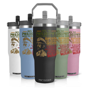 Haile Selassie Flip Straw Tumbler War Speech Lion of Judah Rasta Jah Bless TS10 Print Your Wear