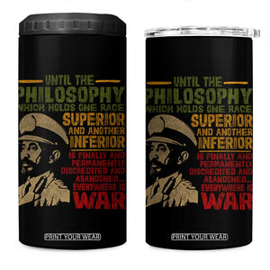 Haile Selassie 4 in 1 Can Cooler Tumbler War Speech Lion of Judah Rasta Jah Bless TS10 One Size: 16 oz Black Print Your Wear