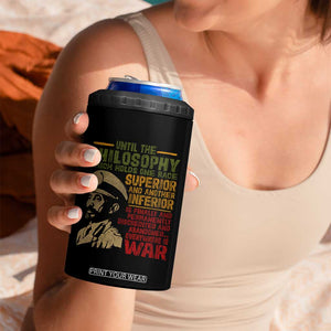 Haile Selassie 4 in 1 Can Cooler Tumbler War Speech Lion of Judah Rasta Jah Bless TS10 Print Your Wear