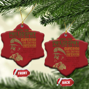 Haile Selassie Christmas Ornament War Speech Lion of Judah Rasta Jah Bless TS10 Snow Flake Red Print Your Wear