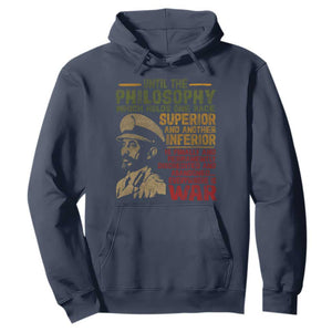 Haile Selassie Hoodie War Speech Lion of Judah Rasta Jah Bless TS10 Navy Print Your Wear