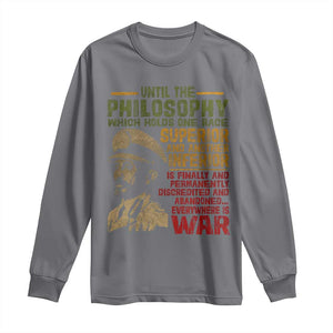 Haile Selassie Long Sleeve Shirt War Speech Lion of Judah Rasta Jah Bless TS10 Charcoal Print Your Wear