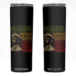 Haile Selassie Skinny Tumbler War Speech Lion of Judah Rasta Jah Bless TS10 Black Print Your Wear