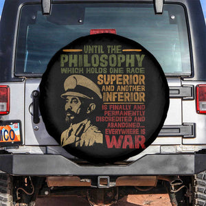 Haile Selassie Spare Tire Cover War Speech Lion of Judah Rasta Jah Bless TS10 No hole Black Print Your Wear