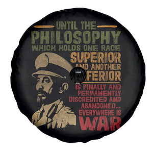 Haile Selassie Spare Tire Cover War Speech Lion of Judah Rasta Jah Bless TS10 Print Your Wear