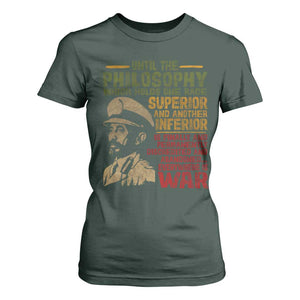 Haile Selassie T Shirt For Women War Speech Lion of Judah Rasta Jah Bless TS10 Dark Forest Green Print Your Wear