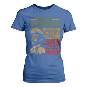 Haile Selassie T Shirt For Women War Speech Lion of Judah Rasta Jah Bless TS10 Royal Blue Print Your Wear