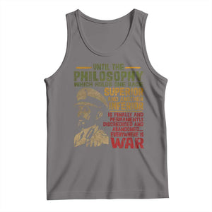 Haile Selassie Tank Top War Speech Lion of Judah Rasta Jah Bless TS10 Deep Heather Print Your Wear