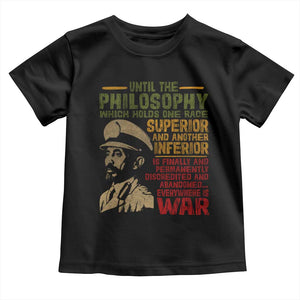 Haile Selassie Toddler T Shirt War Speech Lion of Judah Rasta Jah Bless TS10 Black Print Your Wear