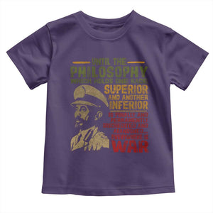Haile Selassie Toddler T Shirt War Speech Lion of Judah Rasta Jah Bless TS10 Purple Print Your Wear