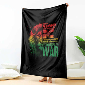Lion of Judah Throw Blanket Rasta Haile Selassie War Speech Jah Bless TS10 Print Your Wear