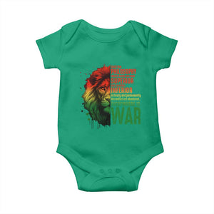 Lion of Judah Baby Onesie Rasta Haile Selassie War Speech Jah Bless TS10 Irish Green Print Your Wear