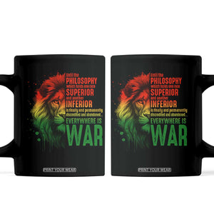Lion of Judah Coffee Mug Rasta Haile Selassie War Speech Jah Bless TS10 Black Print Your Wear