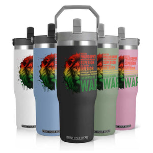 Lion of Judah Flip Straw Tumbler Rasta Haile Selassie War Speech Jah Bless TS10 Print Your Wear