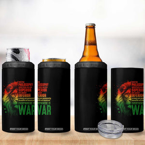 Lion of Judah 4 in 1 Can Cooler Tumbler Rasta Haile Selassie War Speech Jah Bless TS10 Print Your Wear