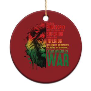 Lion of Judah Christmas Ornament Rasta Haile Selassie War Speech Jah Bless TS10 Print Your Wear
