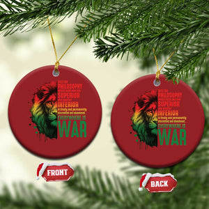 Lion of Judah Christmas Ornament Rasta Haile Selassie War Speech Jah Bless TS10 Circle Red Print Your Wear