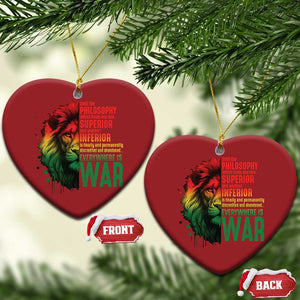 Lion of Judah Christmas Ornament Rasta Haile Selassie War Speech Jah Bless TS10 Heart Red Print Your Wear