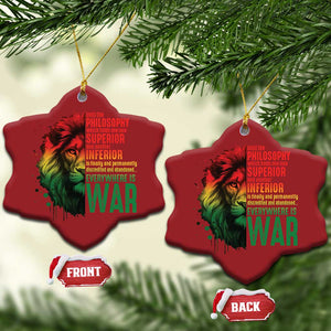 Lion of Judah Christmas Ornament Rasta Haile Selassie War Speech Jah Bless TS10 Snow Flake Red Print Your Wear