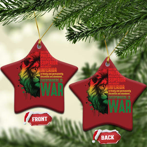 Lion of Judah Christmas Ornament Rasta Haile Selassie War Speech Jah Bless TS10 Star Red Print Your Wear