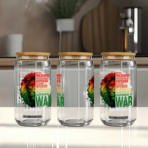 Lion of Judah Glass Can Rasta Haile Selassie War Speech Jah Bless TS10 Print Your Wear